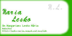 maria lesko business card
