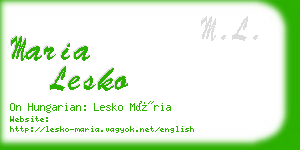 maria lesko business card
